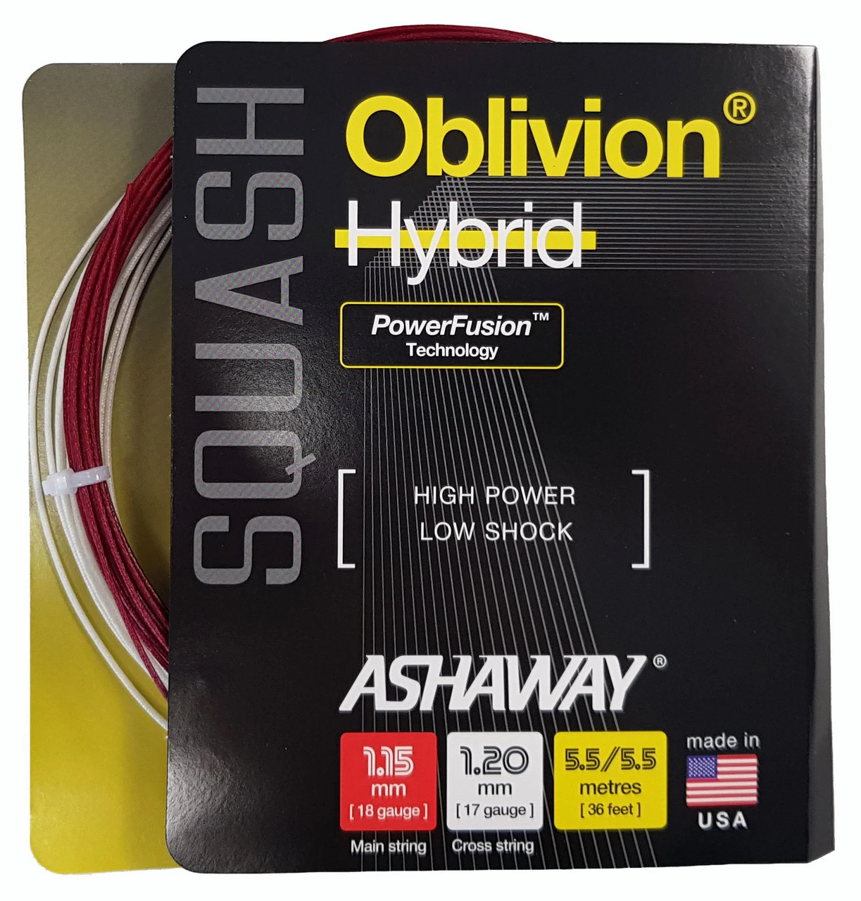 Ashaway Oblivion 1.15-1.20mm Squash Hybrid Set 3 Ashaway Oblivion 1.15-1.20mm Squash Hybrid Set
