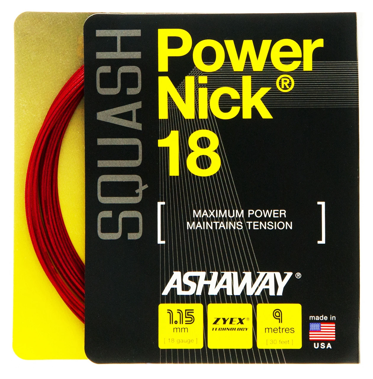Ashaway PowerNick 18 1.15mm Squash Set 2 Ashaway PowerNick 18 1.15mm Squash Set
