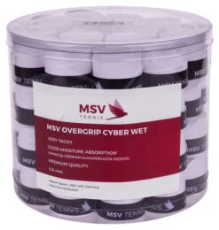 MSV Cyber Wet Overgrip 60 Pack -Racket Pro Shop msv cyber wet overgrip 60 pack white 58663.1709822233