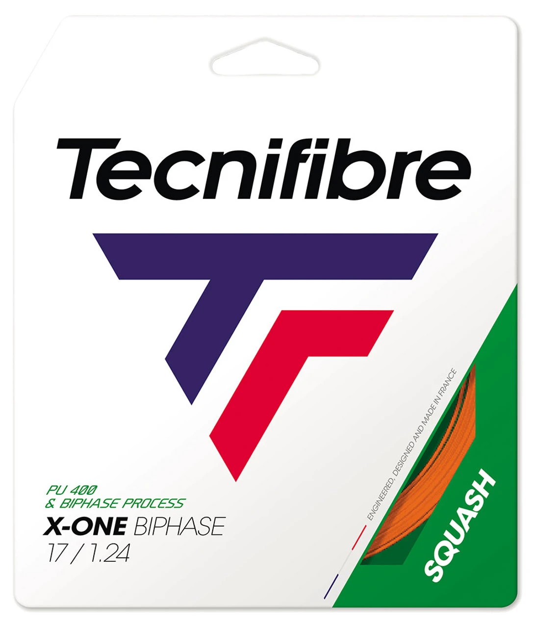 Tecnifibre X-One Biphase 17 1.24mm Squash Set 3 Tecnifibre X-One Biphase 17 1.24mm Squash Set