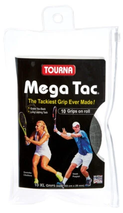 Tourna Mega Tac XL Overgrip 10 Pack -Racket Pro Shop tourna mega tac xl overgrip 10 pack black 65387 62315.1698772007